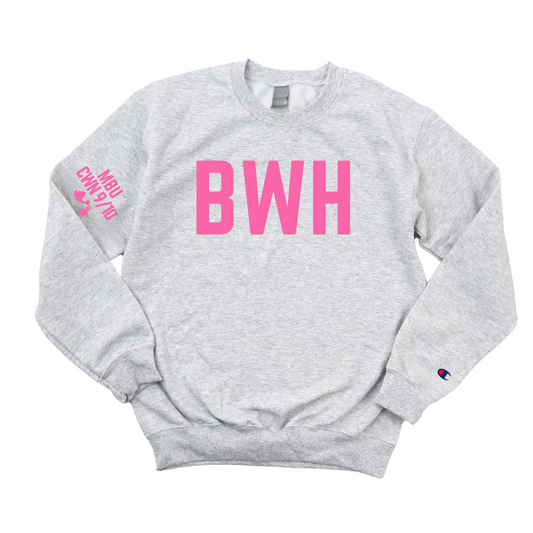 PINK BWH CWN 9/10 STORK CHAMPION CREWNECK