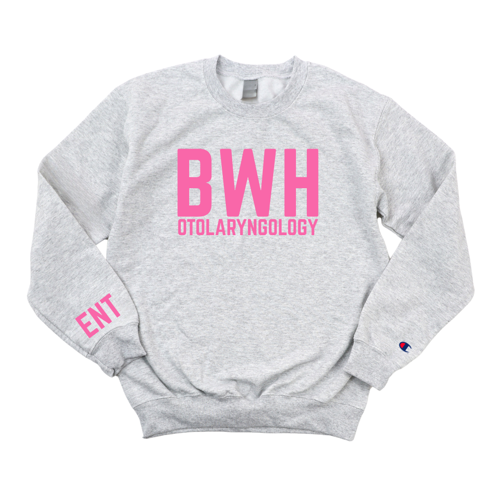 PINK BWH OTOLARYNGOLOGY CHAMPION CREWNECK