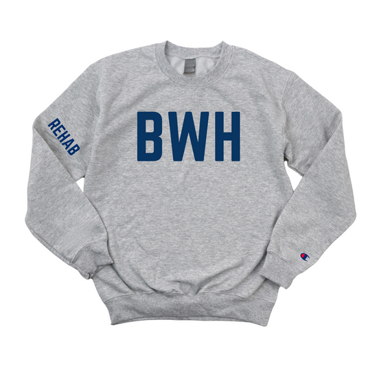 NAVY BWH REHAB CHAMPION CREWNECK - DARK GRAY