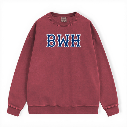 BWH NAVY SOX LETTERS CREWNECK