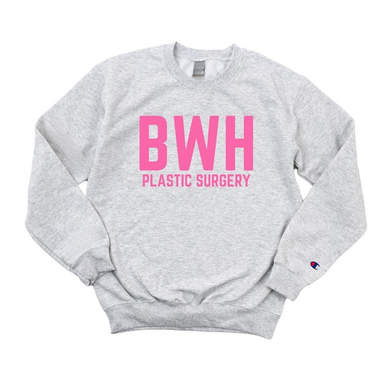 PINK BWH PLASTIC SURGERY CHAMPION CREWNECK
