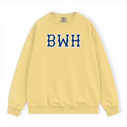 BWH NAVY SOX LETTERS CREWNECK