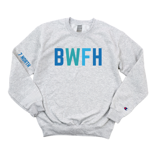 MULTI COLOR BLUE BWFH 7 NORTH CHAMPION CREWNECK