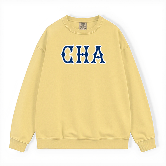 CHA NAVY SOX LETTERS CREWNECK