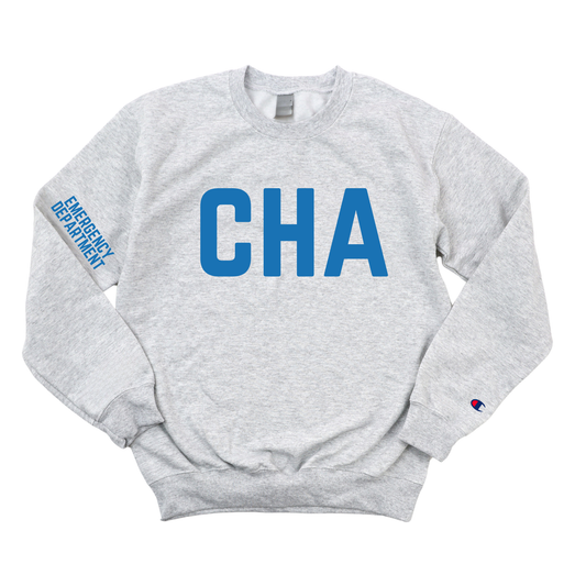 ROYAL BLUE CHA EMERGENCY DEPT CHAMPION CREWNECK
