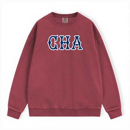 CHA NAVY SOX LETTERS CREWNECK