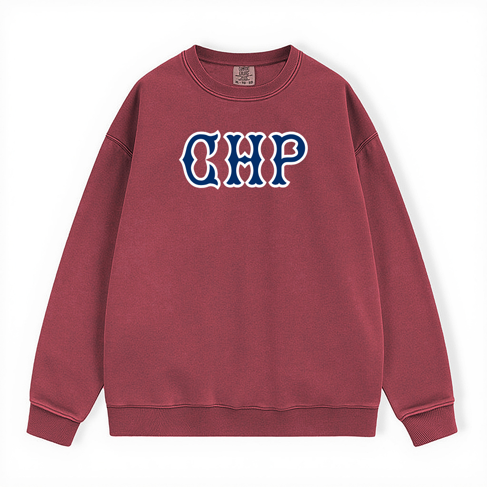 CHP NAVY SOX LETTERS CRWNECK