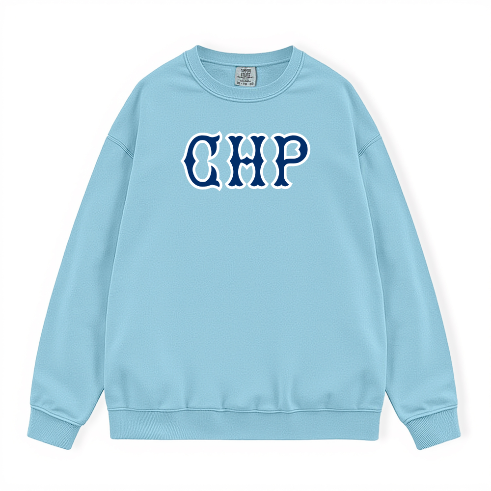 CHP NAVY SOX LETTERS CRWNECK