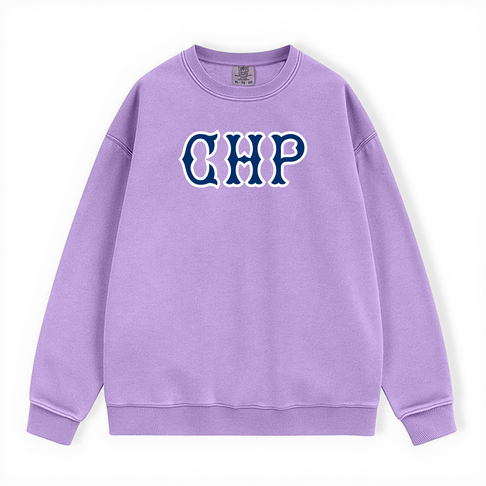 CHP NAVY SOX LETTERS CRWNECK