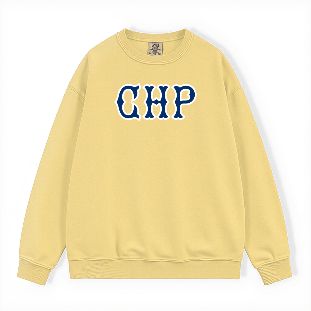 CHP NAVY SOX LETTERS CRWNECK