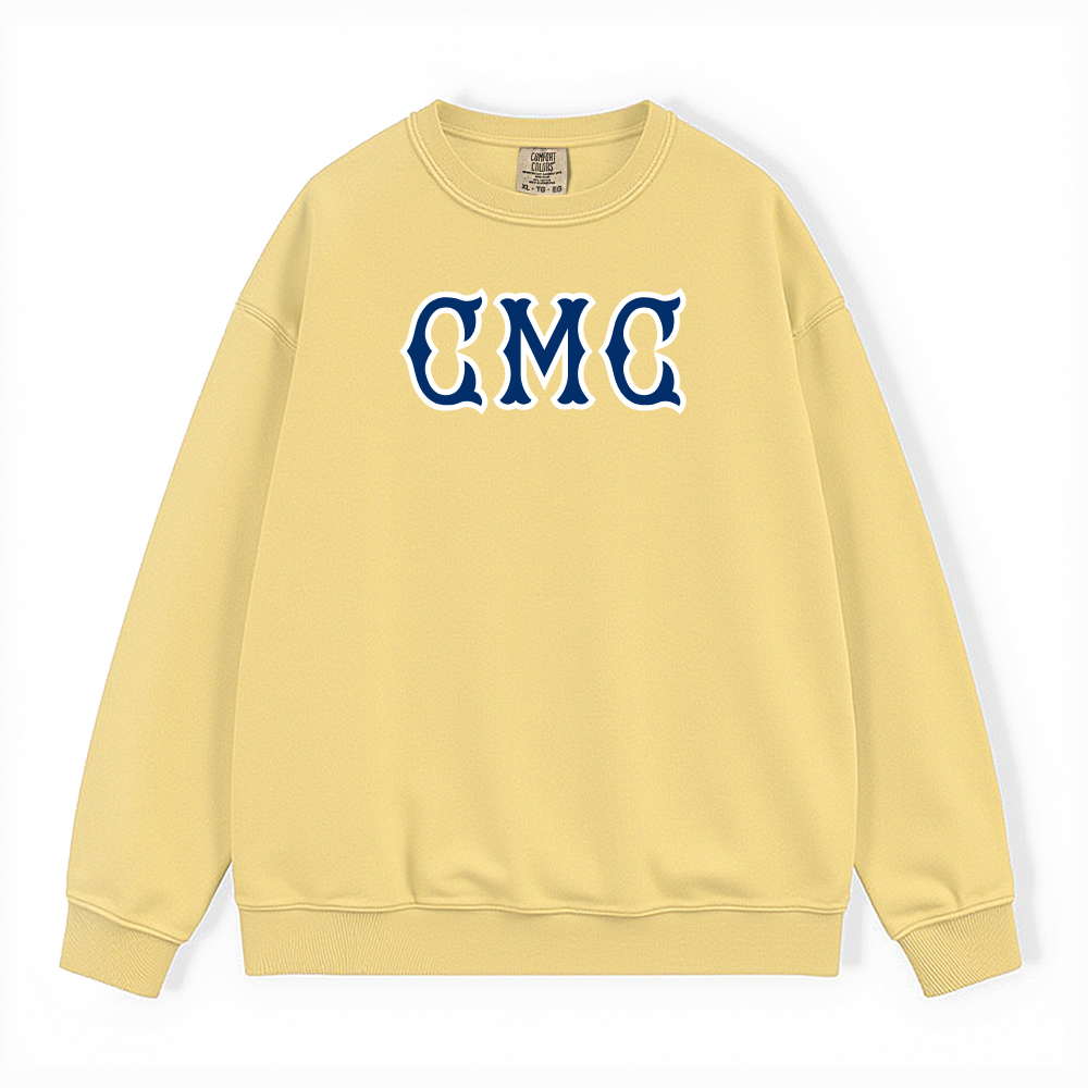 CMC NAVY SOX LETTERS CREWNECK