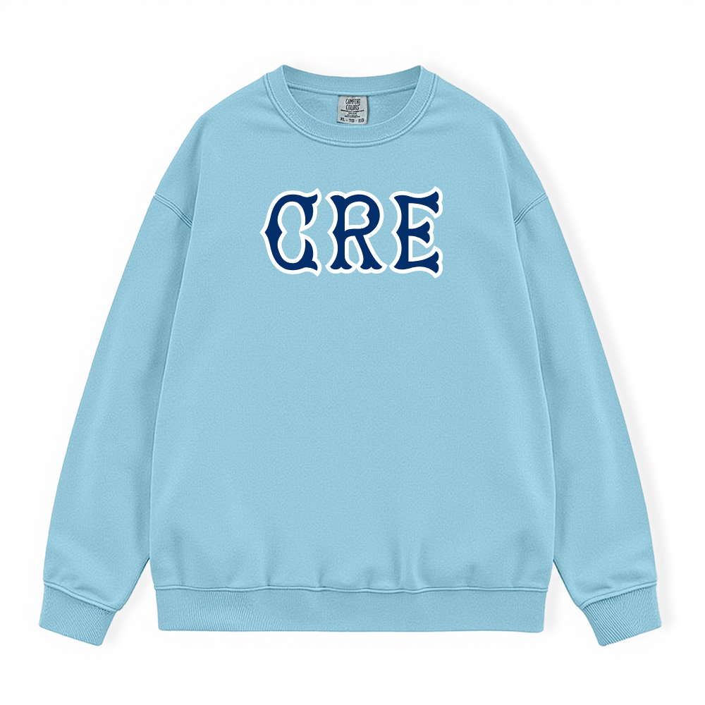 CRE NAVY SOX LETTERS CREWNECK