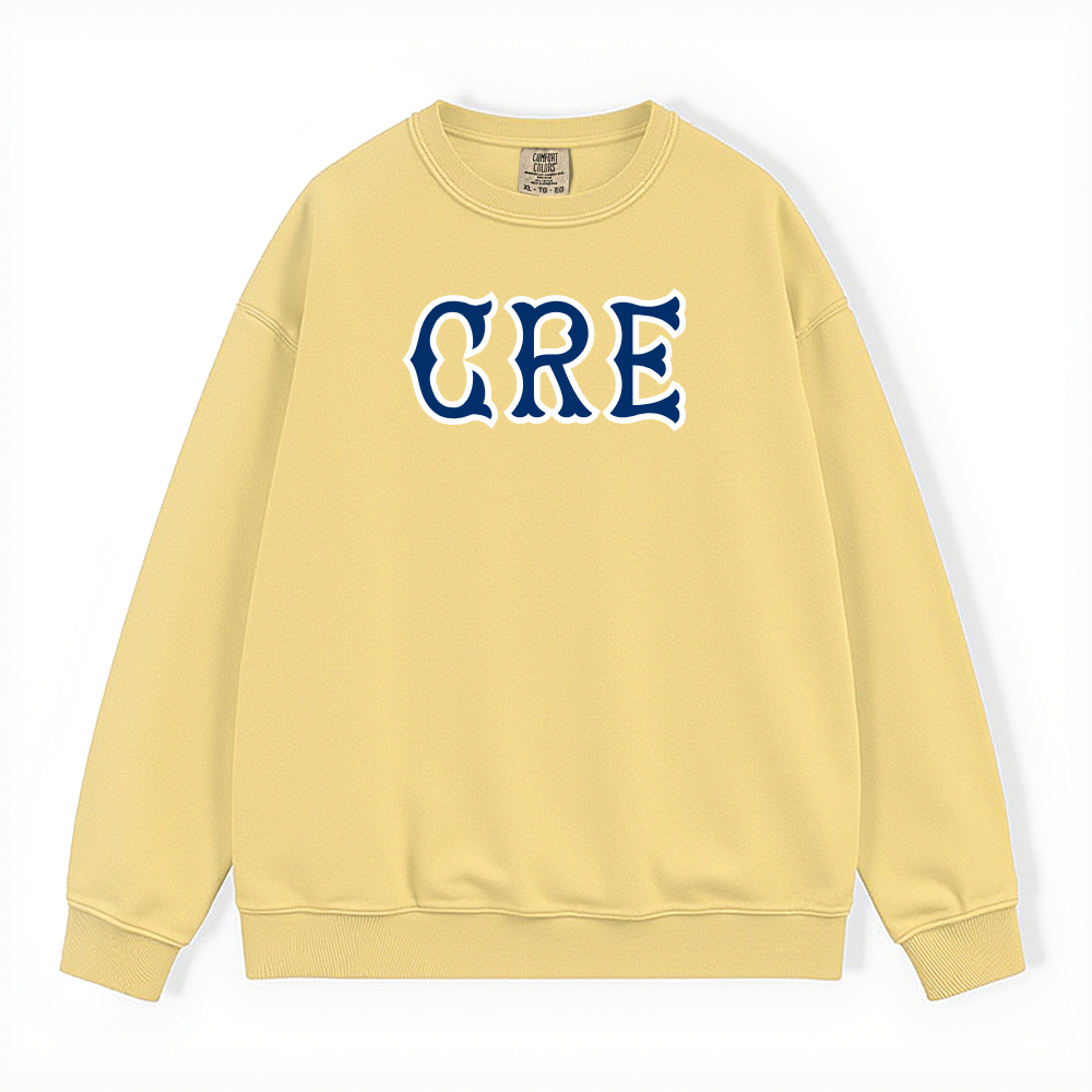 CRE NAVY SOX LETTERS CREWNECK