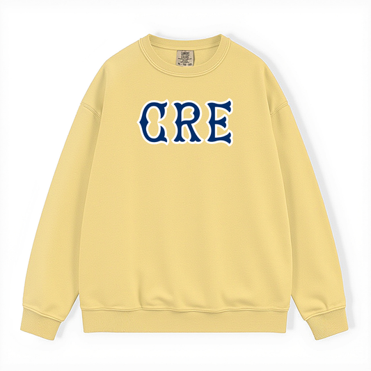 CRE NAVY SOX LETTERS CREWNECK