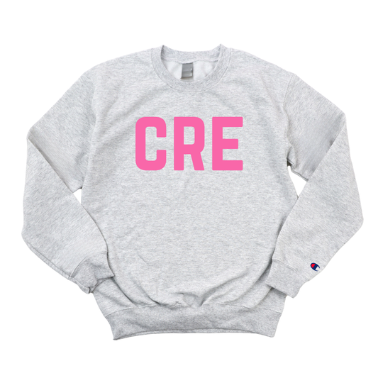 PINK CRE BREAST CANCER AWARENESS CHAMPION CREWNECK
