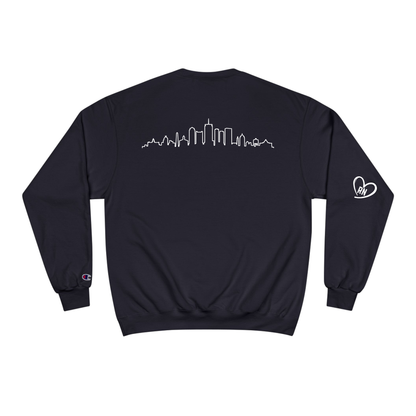 MGH CANCER CENTER SKYLINE NAVY CHAMPION CREWNECK