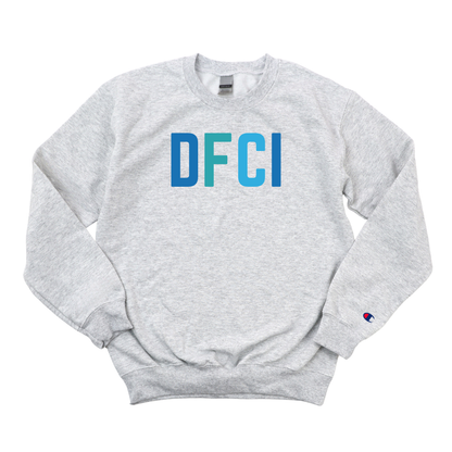 MULTICOLOR BLUE DFCI PA CHAMPION CREWNECK