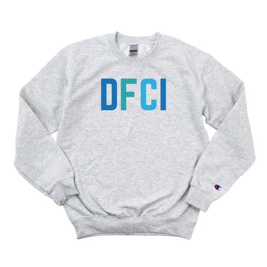 MULTICOLOR BLUE DFCI PA CHAMPION CREWNECK