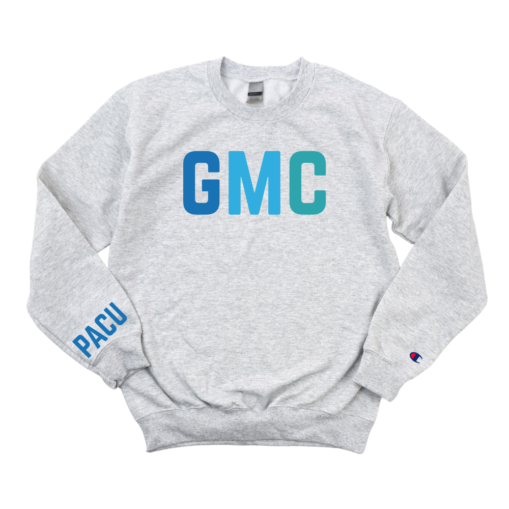 MULTICOLOR BLUE GMC RN PACU CHAMPION CREWNECK