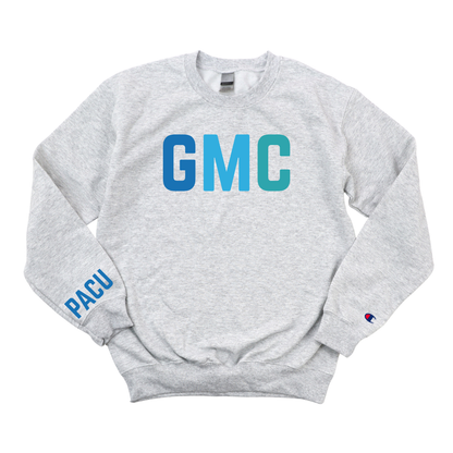 MULTICOLOR BLUE GMC RN PACU CHAMPION CREWNECK
