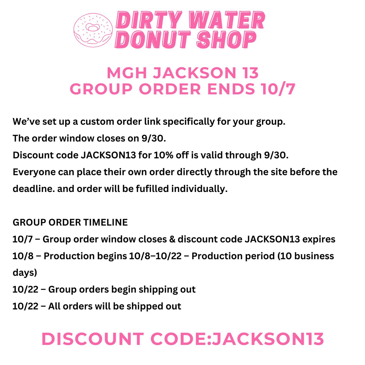 PINK MGH JACKSON 13 CHAMPION CREWNECK GROUP ORDER ENDS 10/7