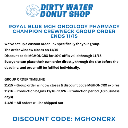 ROYAL BLUE MGH ONCOLOGY PHARMACY CHAMPION CREWNECK