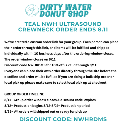 TEAL NWH RDMS - ULTRASOUND CHAMPION CREWNECK