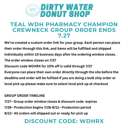 TEAL WDH PHARMACY CHAMPION CREWNECK
