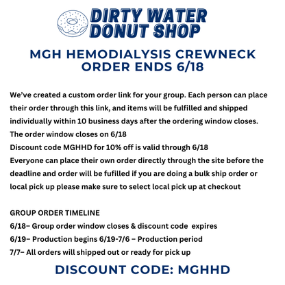 NAVY BLUE MGH HEMODIALYSIS CHAMPION CREWNECK