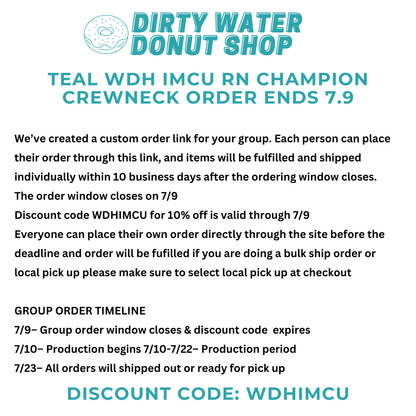 TEAL WDH IMCU CHAMPION CREWNECK