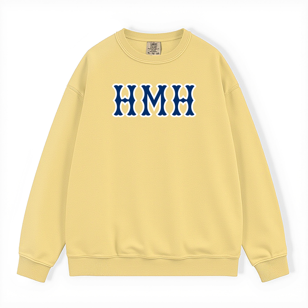 HMH NAVY SOX LETTERS CREWNECK