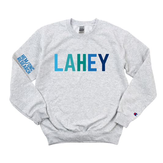 MULTICOLOR BLUE LAHEY  RESEARCH -HEM/ONC CHAMPION CREWNECK