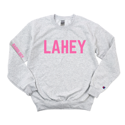 PINK LAHEY R.T(R) RADIOLOGY CHAMPION CREWNECK - CLEARANCE