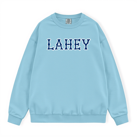 LAHEY NAVY SOX LETTERS CREWNECK