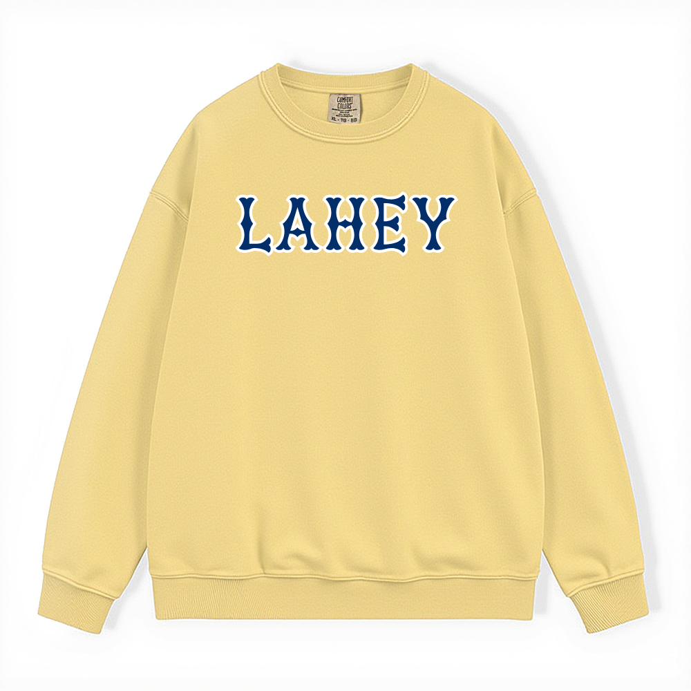LAHEY NAVY SOX LETTERS CREWNECK