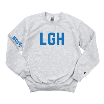 ROYAL BLUE LGH NICU CHAMPION CREWNECK