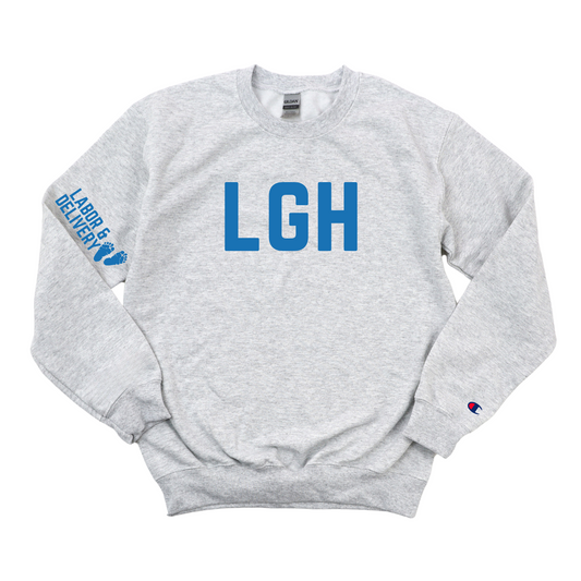 ROYAL BLUE LABOR & DELIVERY REHAB CHAMPION CREWNECK