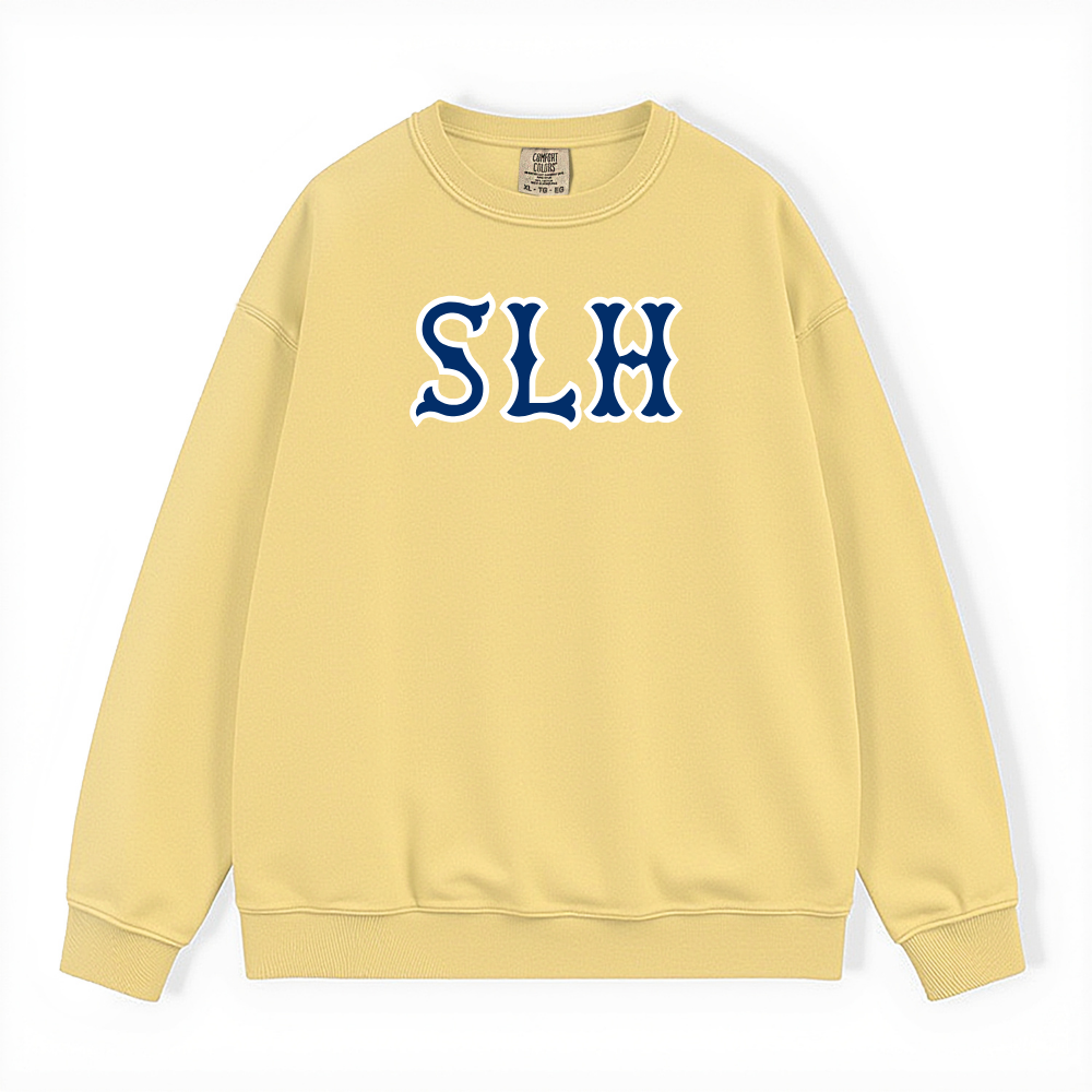SLH  NAVY SOX LETTERS CRWNECK