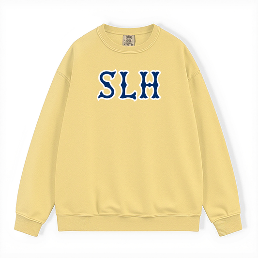 SLH  NAVY SOX LETTERS CRWNECK