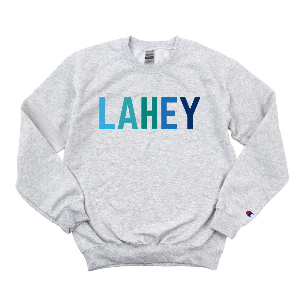 MULTICOLOR BLUE LAHEY CHAMPION CREWNECK - CLEARANCE