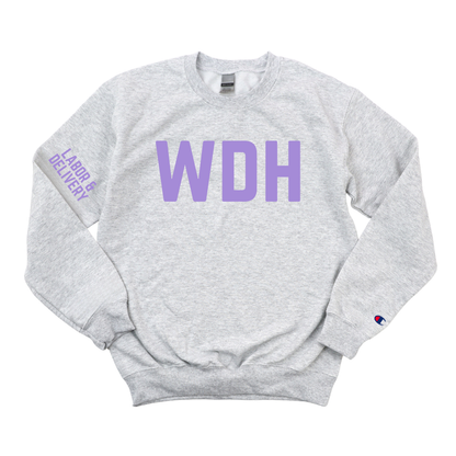LILAC WDH LABOR & DELIVERY CHAMPION CREWNECK