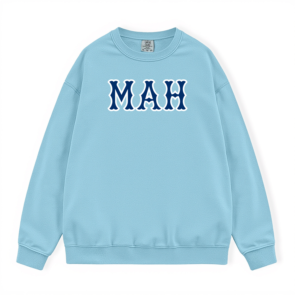 MAH NAVY SOX LETTERS CREWNECK