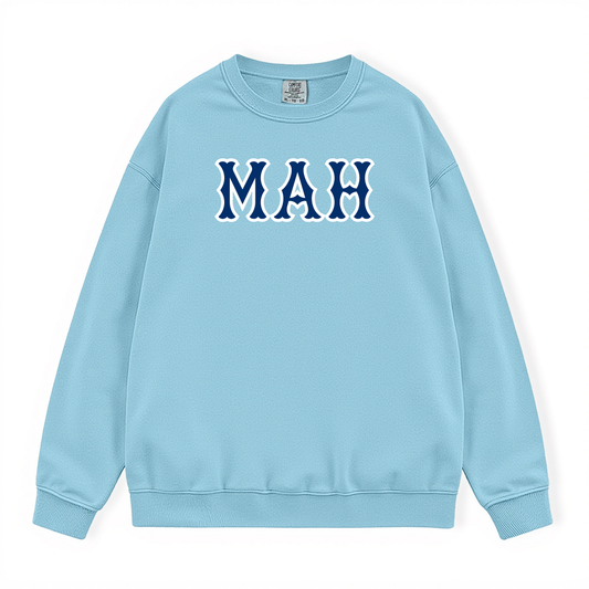 MAH NAVY SOX LETTERS CREWNECK