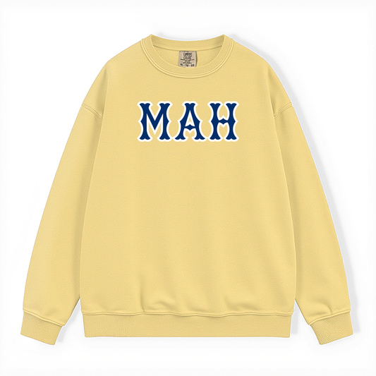 MAH NAVY SOX LETTERS CREWNECK