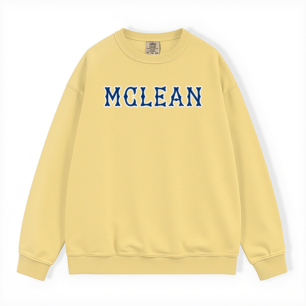 MCLEAN NAVY SOX LETTERS CREWNECK