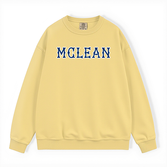 MCLEAN NAVY SOX LETTERS CREWNECK