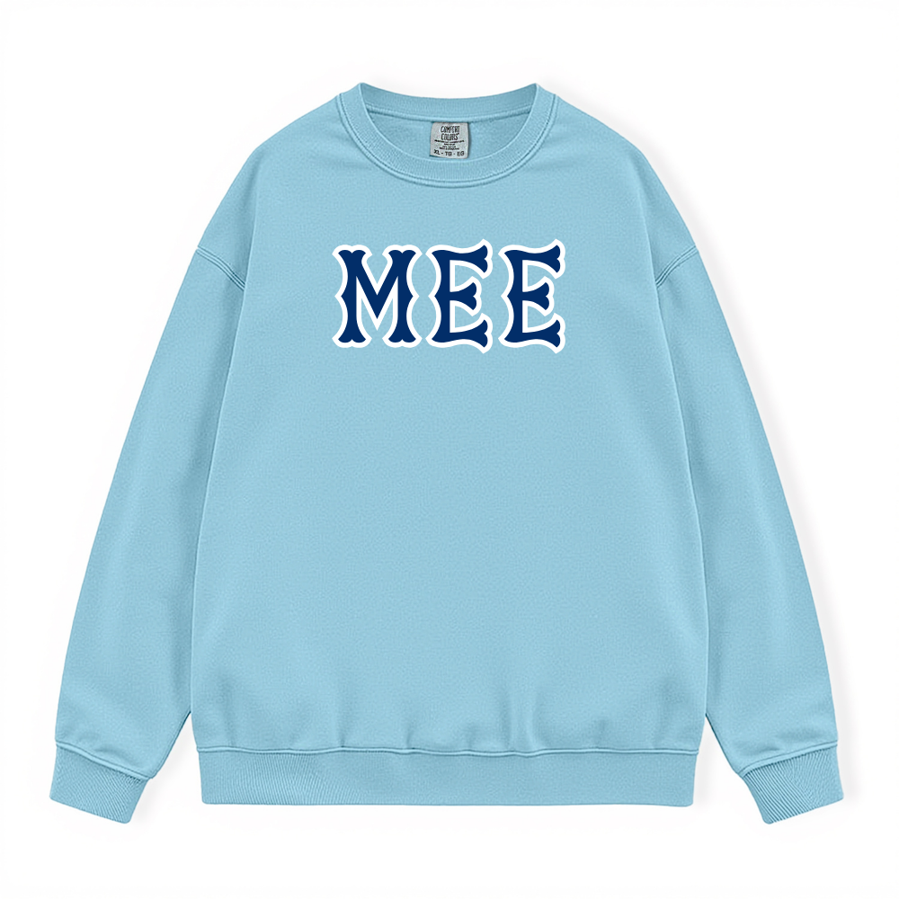 MEE NAVY SOX LETTERS CREWNECK