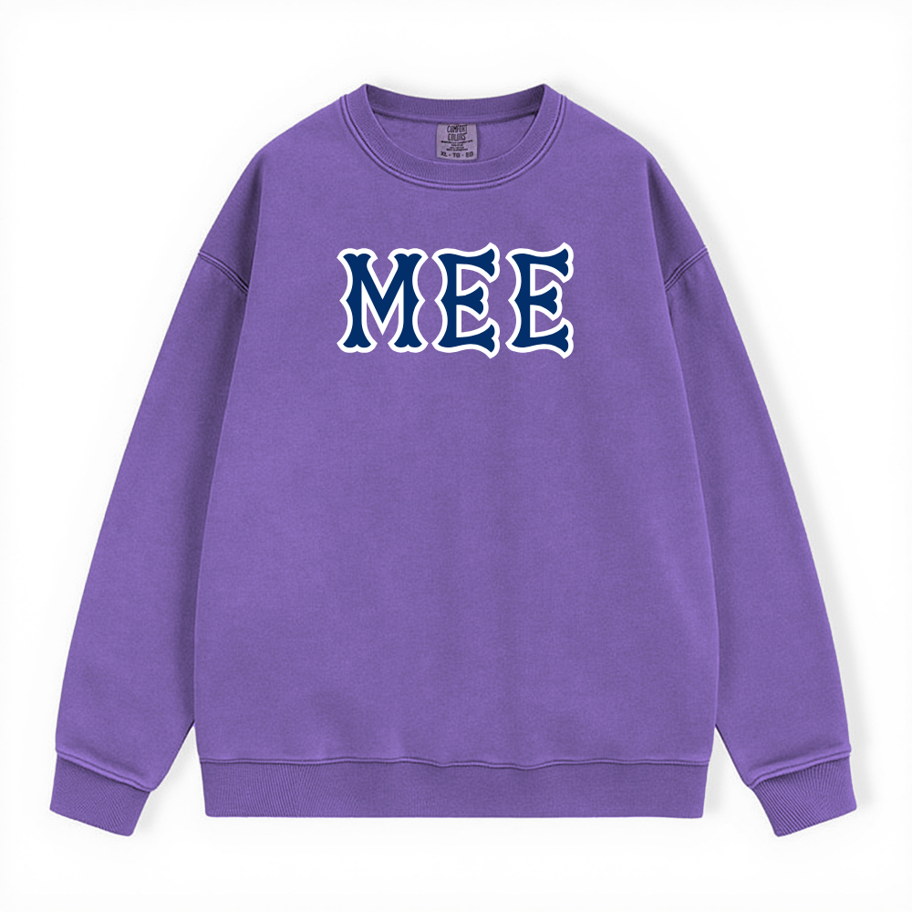 MEE NAVY SOX LETTERS CREWNECK