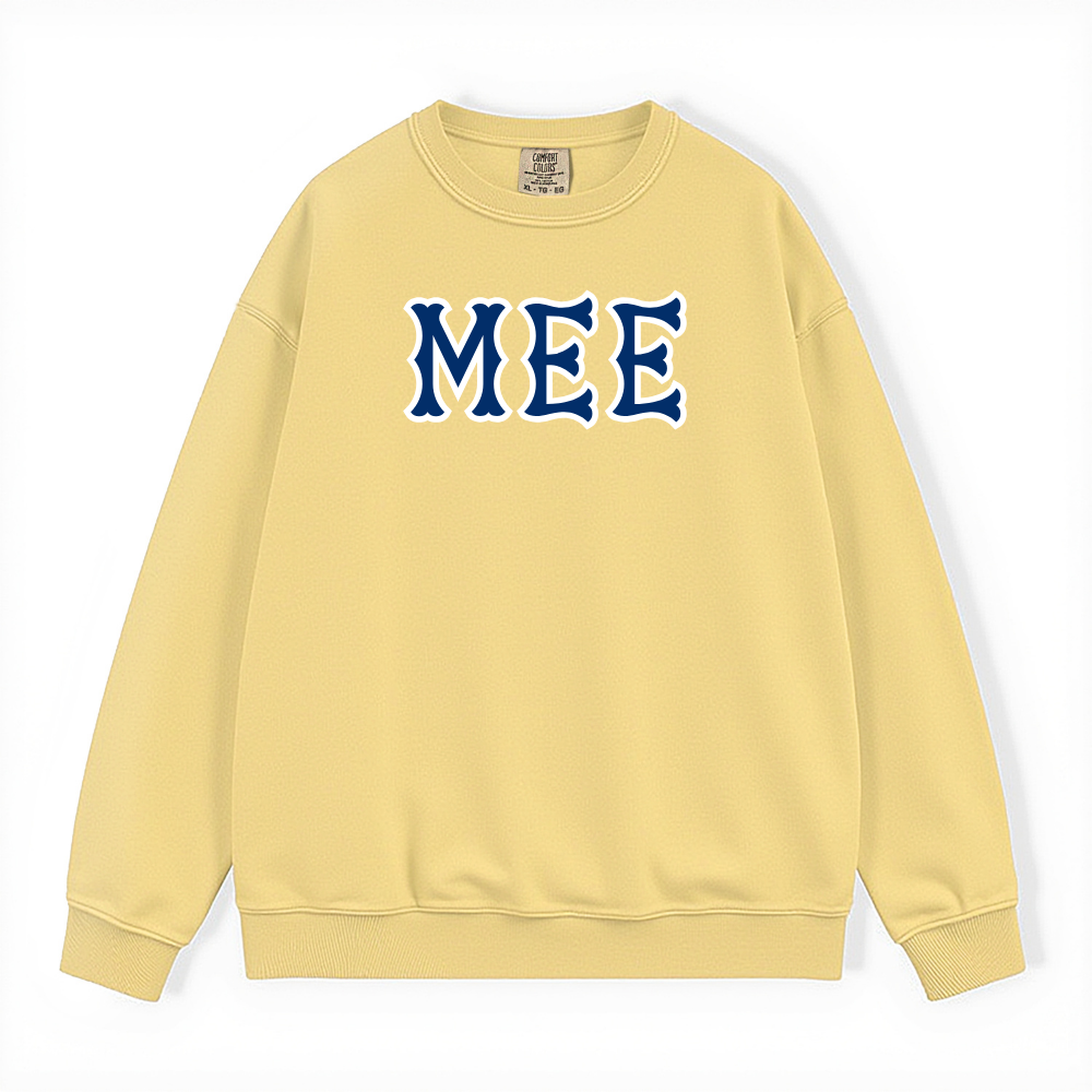 MEE NAVY SOX LETTERS CREWNECK