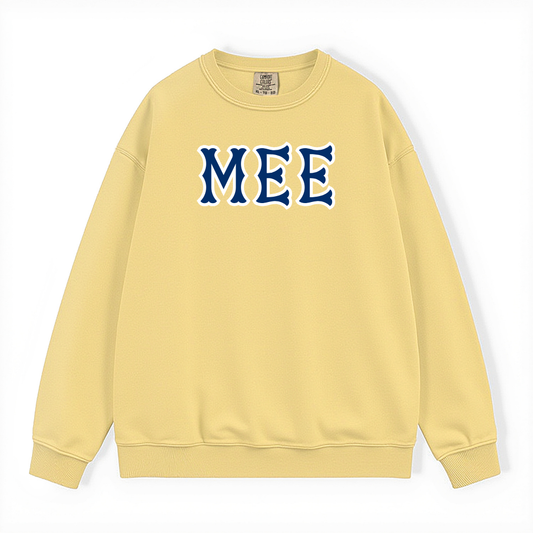 MEE NAVY SOX LETTERS CREWNECK